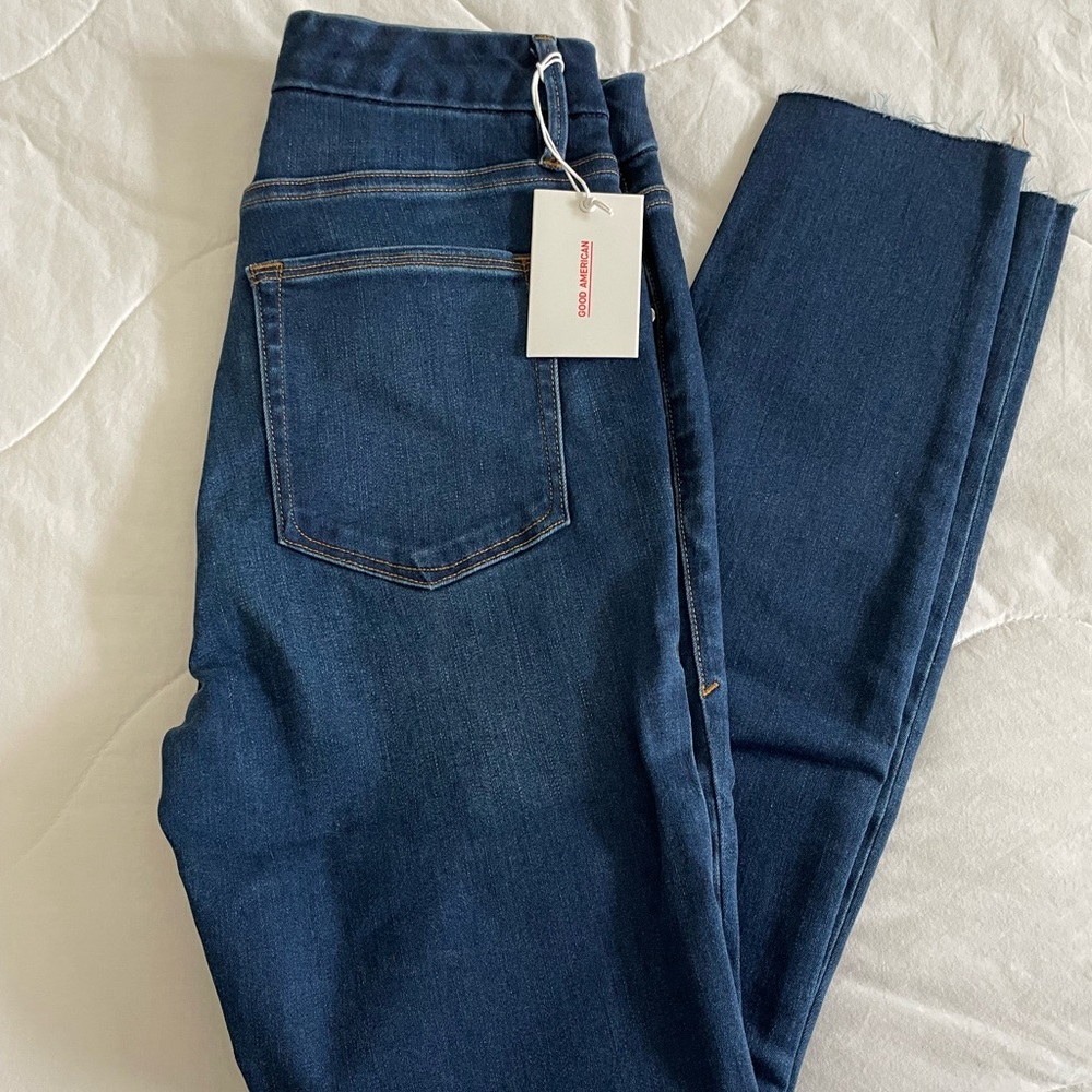 Good American Dark Blue Slim High-Rise Skinny Jeans